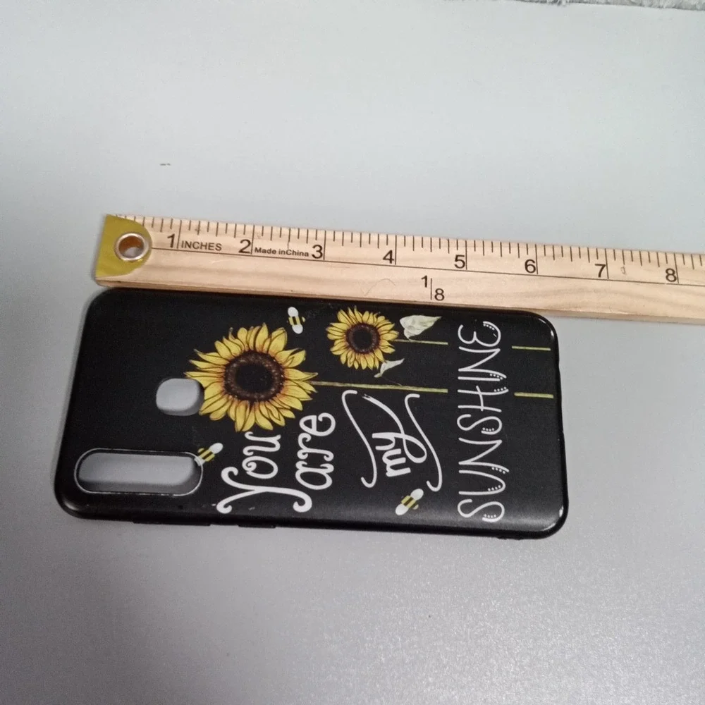 Black Sunflower You Are My Sunshine Phone Case Triple Camera Fingerprint‎ Sensor